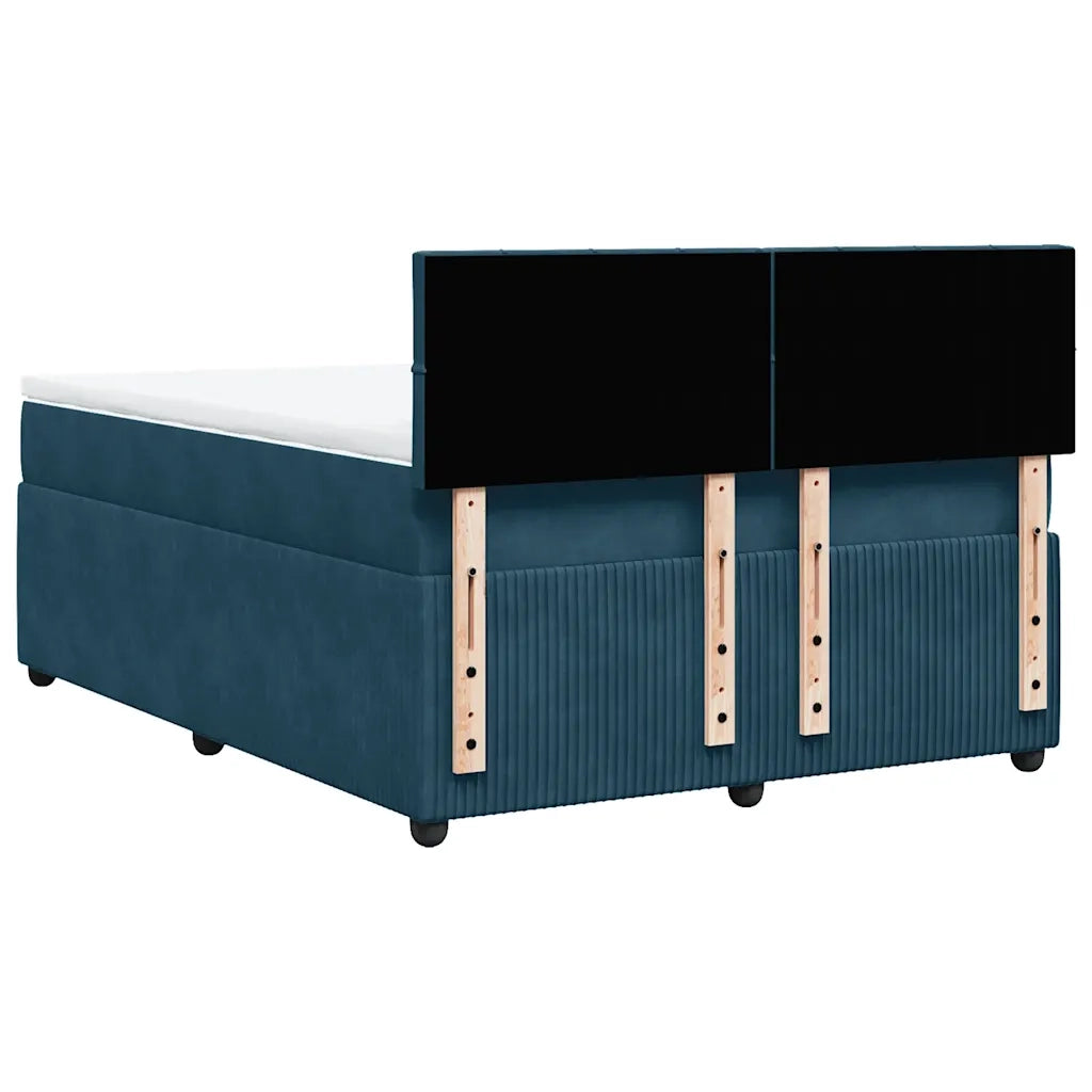 Giroletto a Molle con Materasso Blu 140x200 cm in Velluto 3287762