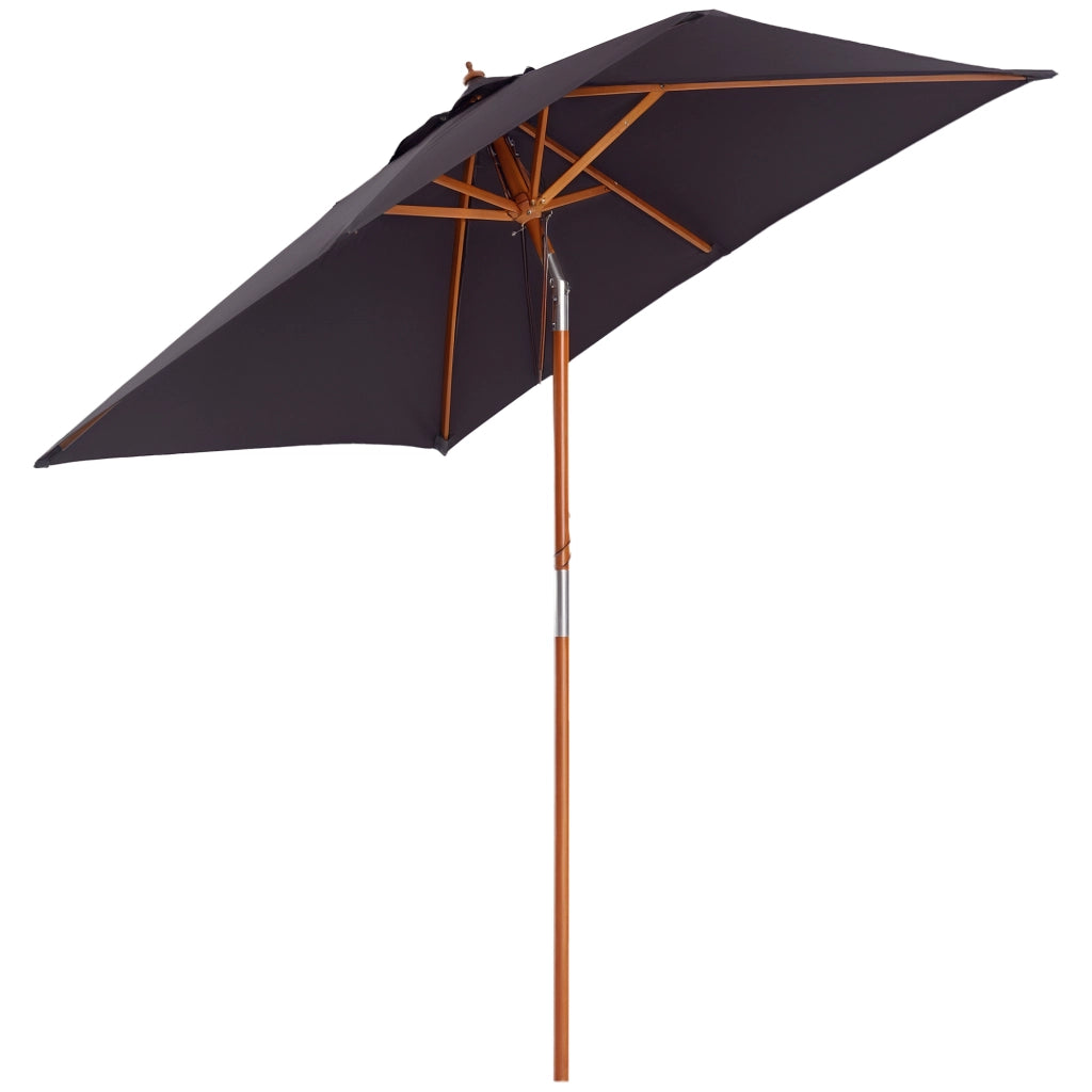 Ombrellone da Giardino Inclinabile 2x1.5 m ¨C zephmum ¨C Legno Abete Grigio Scuro