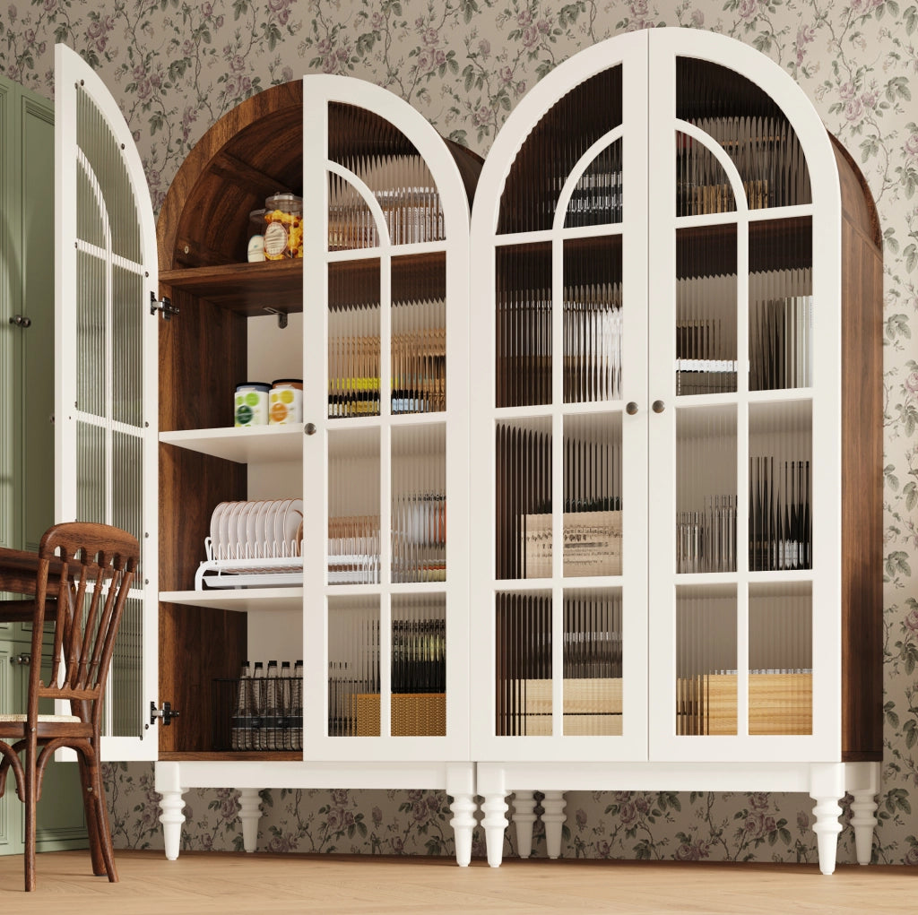 VETRINA ad Arco 76x38,5x165 cm in MDF Bianca