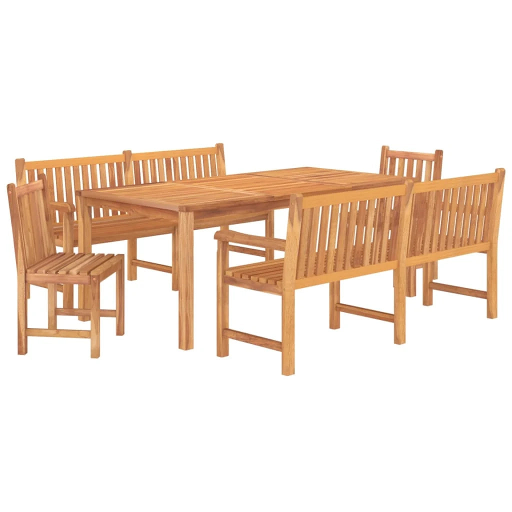 Set da pranzo da giardino 5 pezzi mobili da esterno legno massello di teak 02_0014297