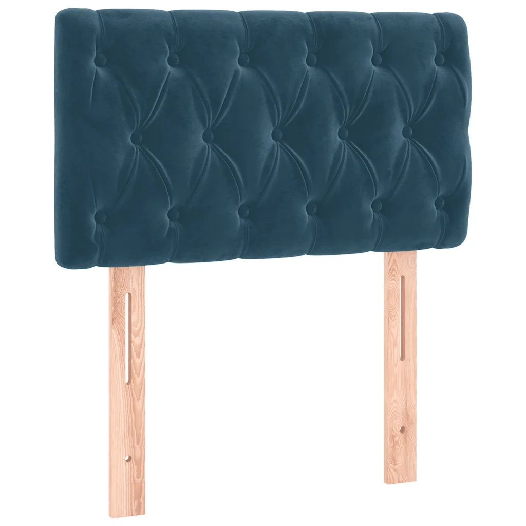 Giroletto a Molle con Materasso Blu Scuro 80x200 cm in Velluto
