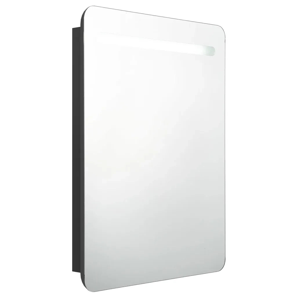 Armadietto a Specchio con LED Nero 60x11x80 cm in MDF 326503