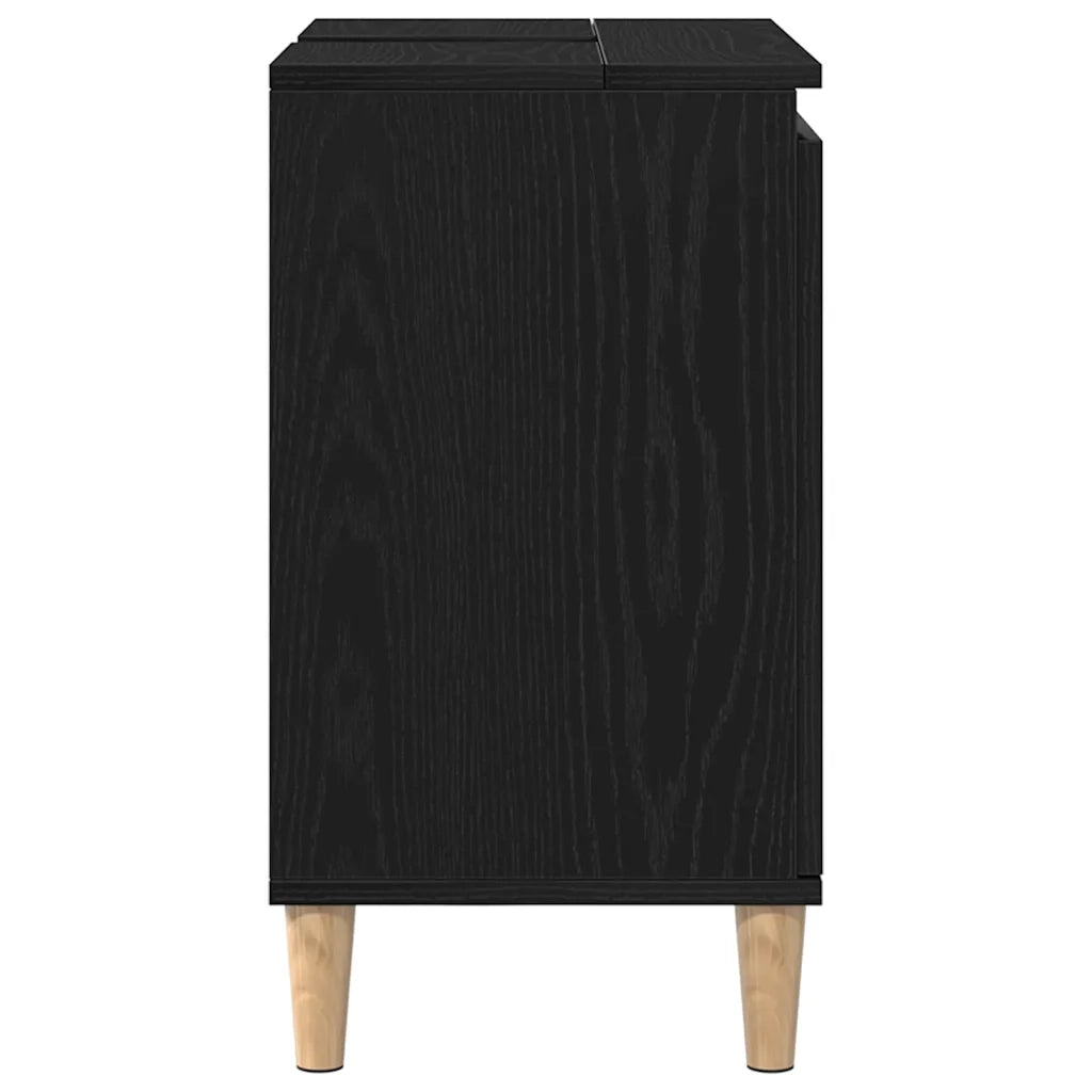 Armadio per Lavabo da Bagno Rovere Nero 58 x 33 x 60 cm 862809