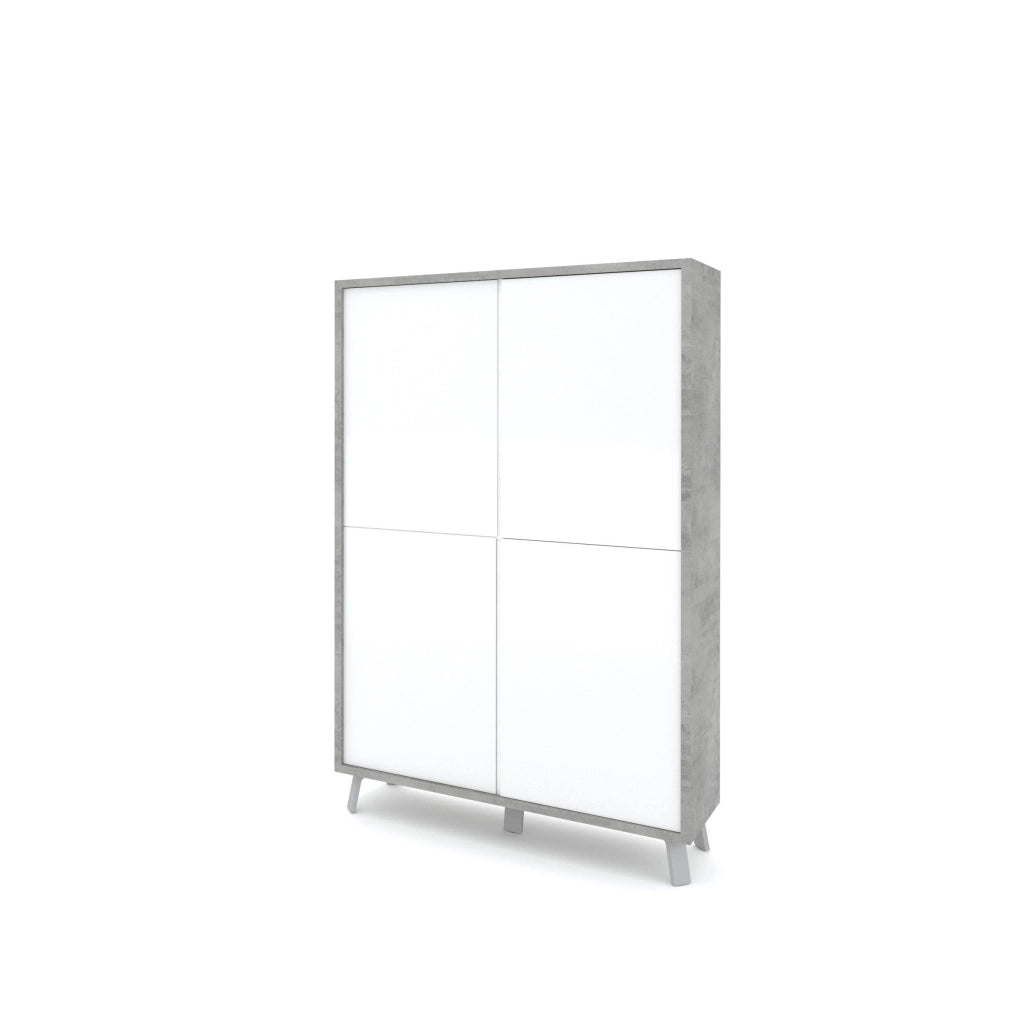 Credenza alta VELBRUK cemento/bianco lucido