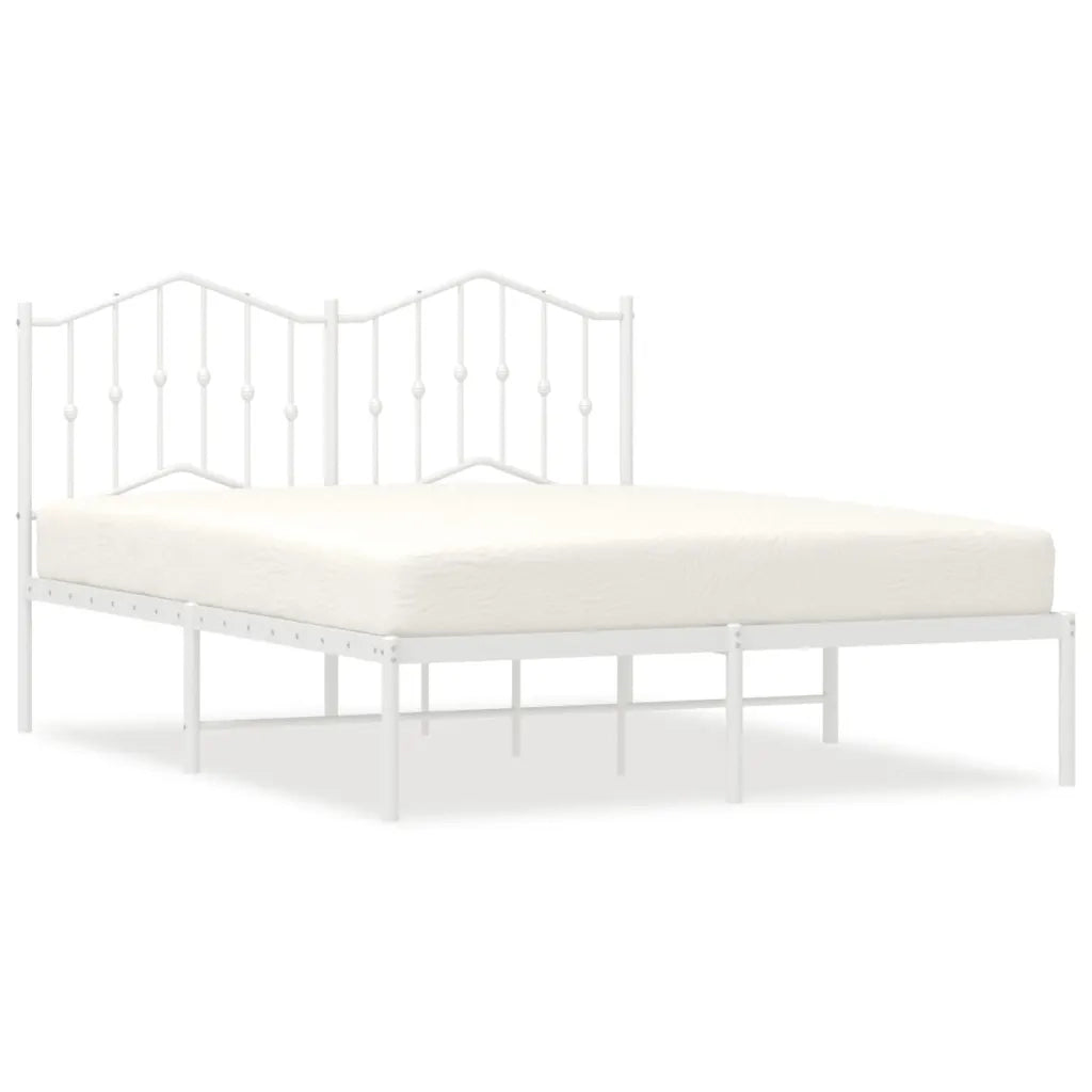 Giroletto con Testiera Metallo Bianco 140x190 cm