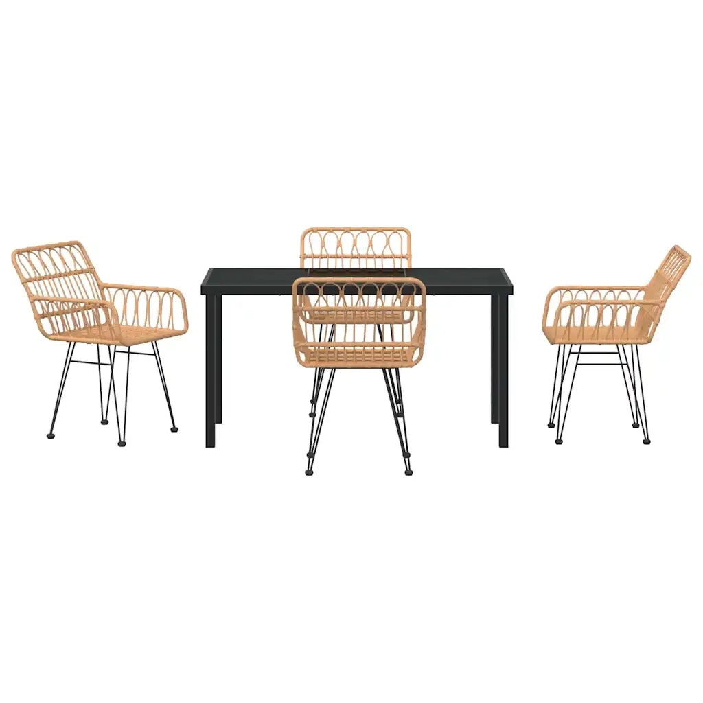 Set da Pranzo per Giardino 5 pcs Marrone 3379179
