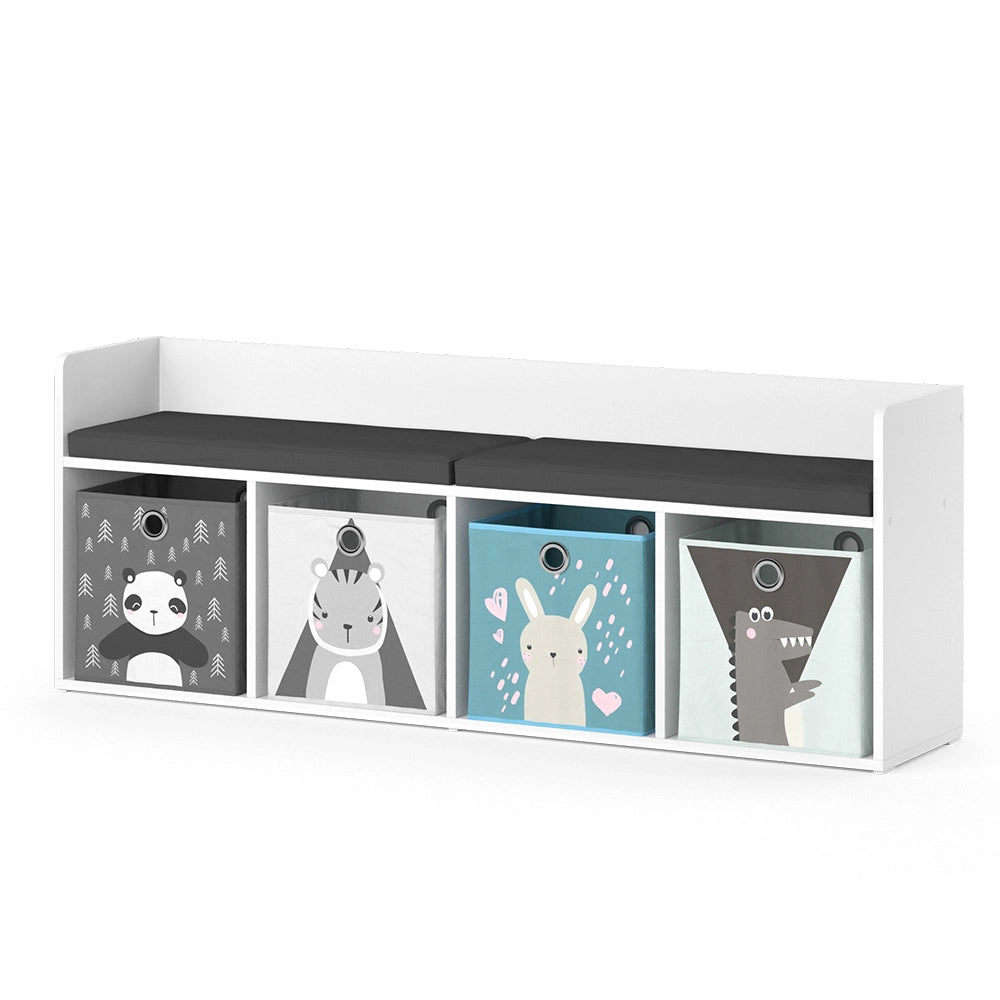 Vicco Scaffale per bambini Bianco 31.2 x 53.4 cm con 4 scatole pieghevoli opt.2