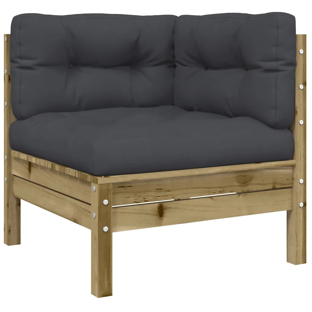 Set Divani da Giardino 5pz con Cuscini Legno Impregnato di Pino 3299395