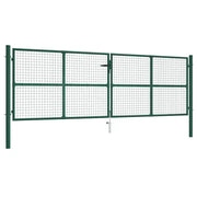Cancello da Giardino a Rete in Acciaio 400x125 cm Verde cod mxl 50370