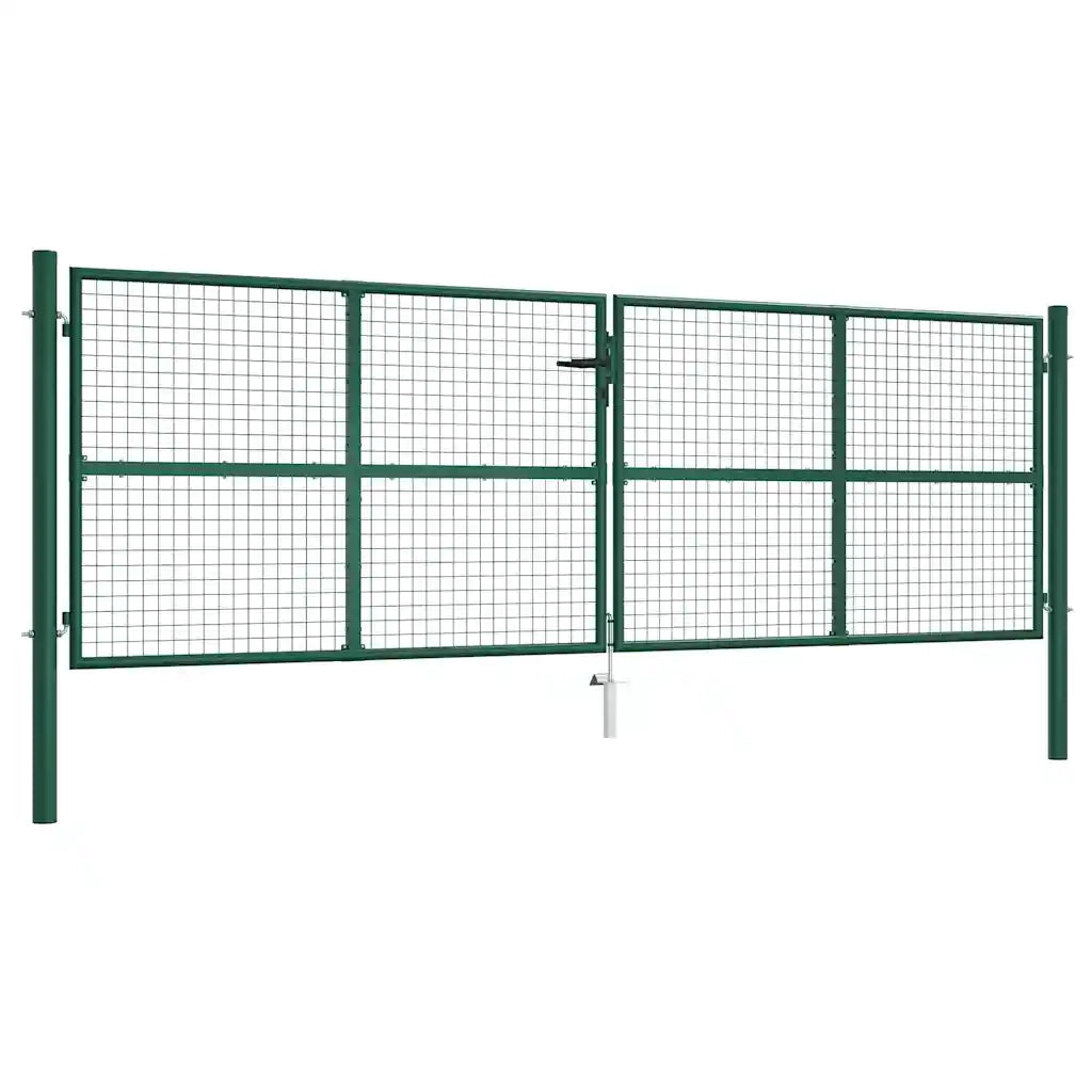 Cancello da Giardino a Rete in Acciaio 400x125 cm Verde cod mxl 50370