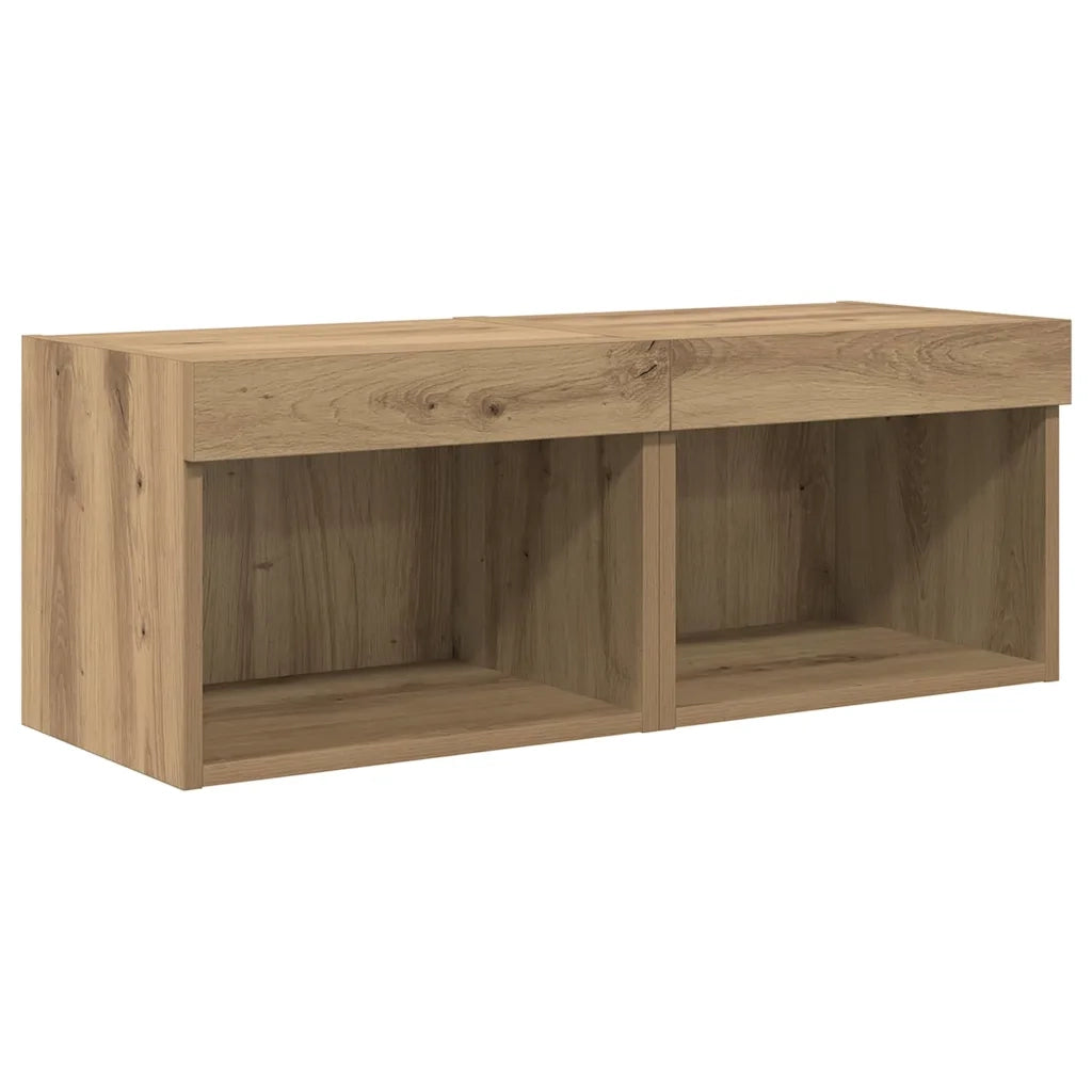 Unità per TV a Muro 5 pcs Rovere Nero Legno multistrato 3402924