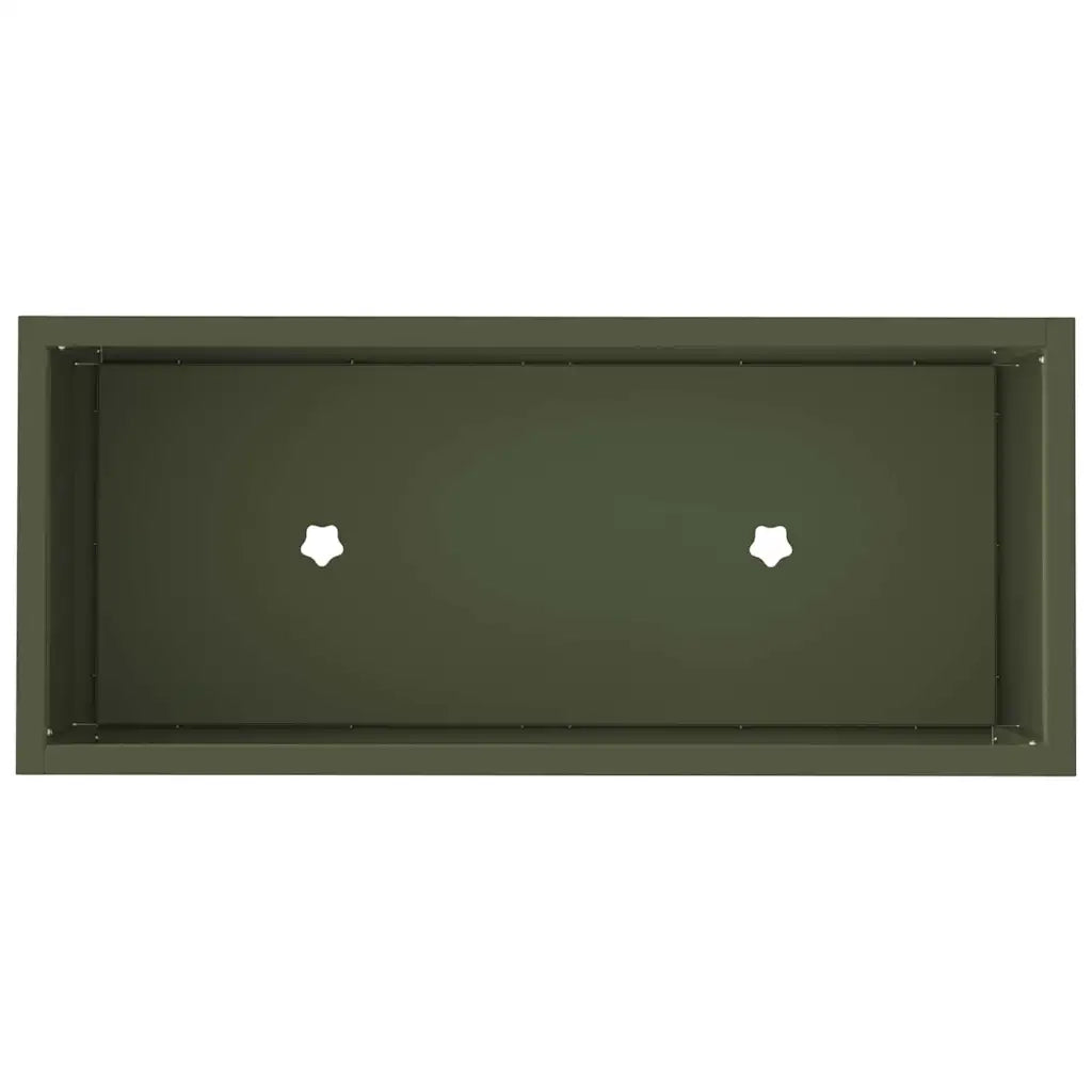 Vaso da Giardino Rialzato Oliver verde 60 x 26 x 45 cm Acciaio 865886