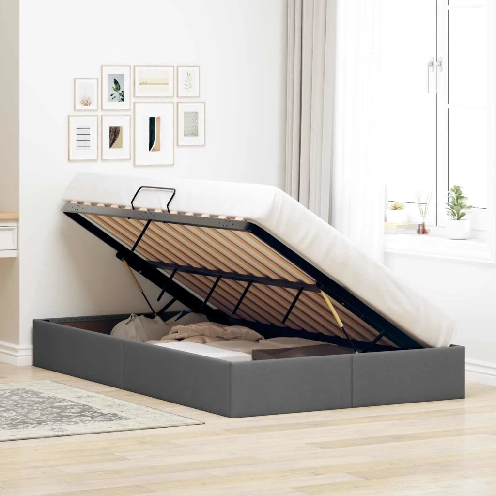 Letto ottomano Grigio scuro 120 x 200 cm Tessuto 3442815