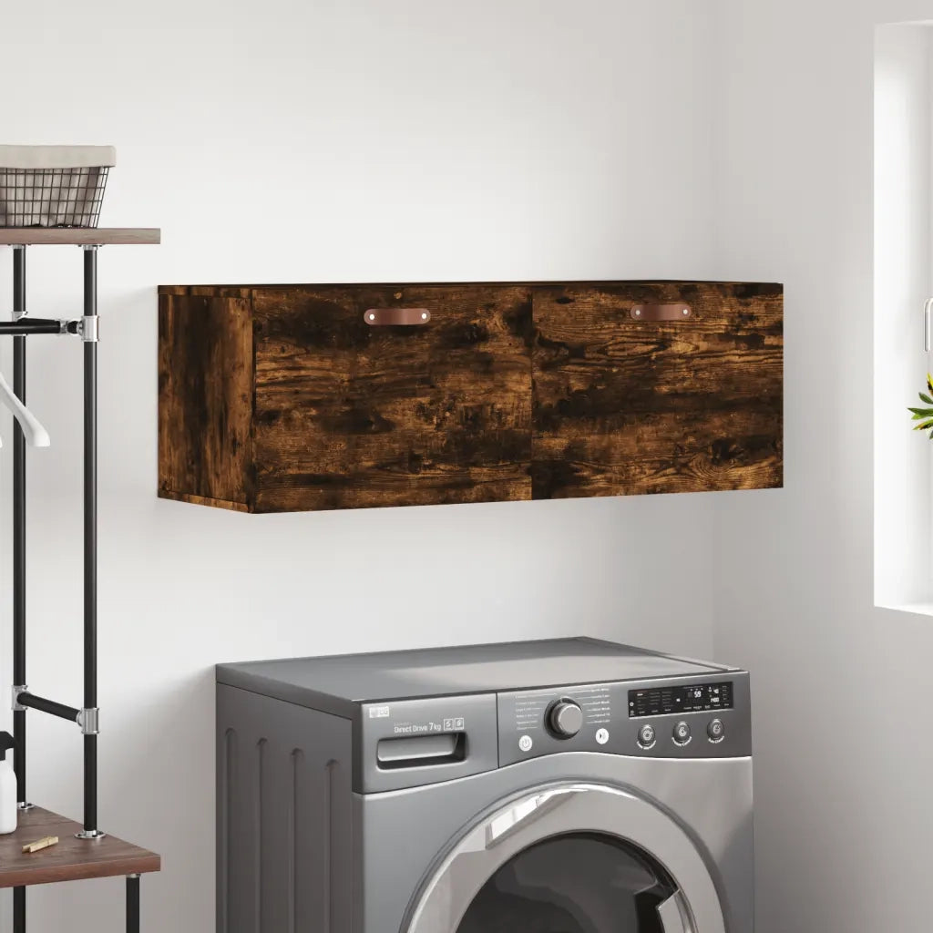 Armadietto a Muro | Mobile a Parete Rovere Fumo 100x36,5x35 cm in Legno Multistrato
