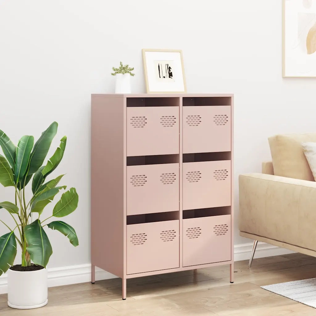 Credenza | Madia | Buffet da pranzo | Armadio da pranzo Rosa 68x39x101,5 cm in Acciaio