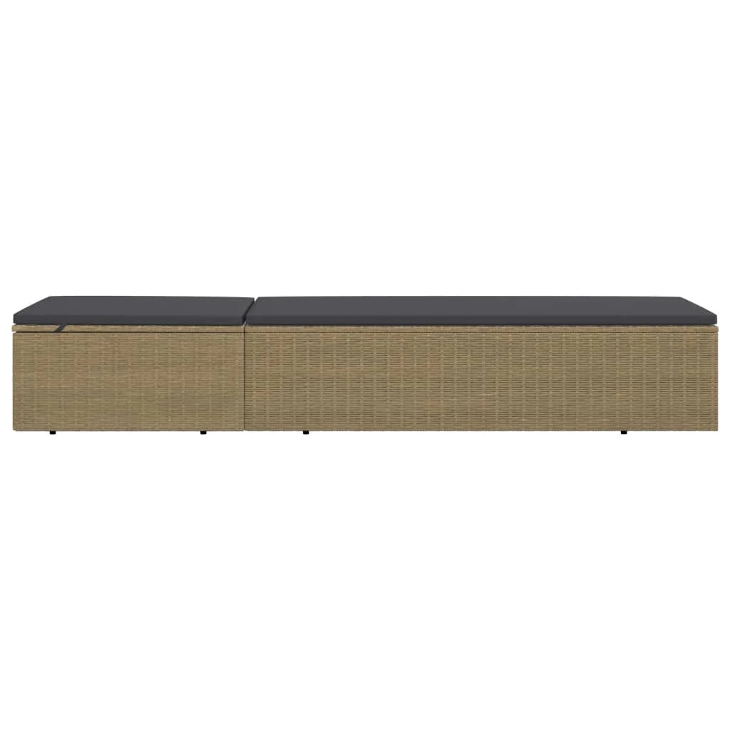 Lettino prendisole sdraio lettino da giardino mobili da esterno per patio resina intrecciata marrone e grigio scuro 02_0012924