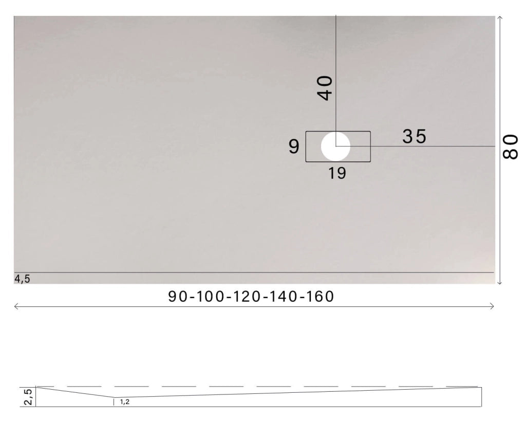 Piatto Doccia in Pietra 80x130 cm Bonussi Manila Moka