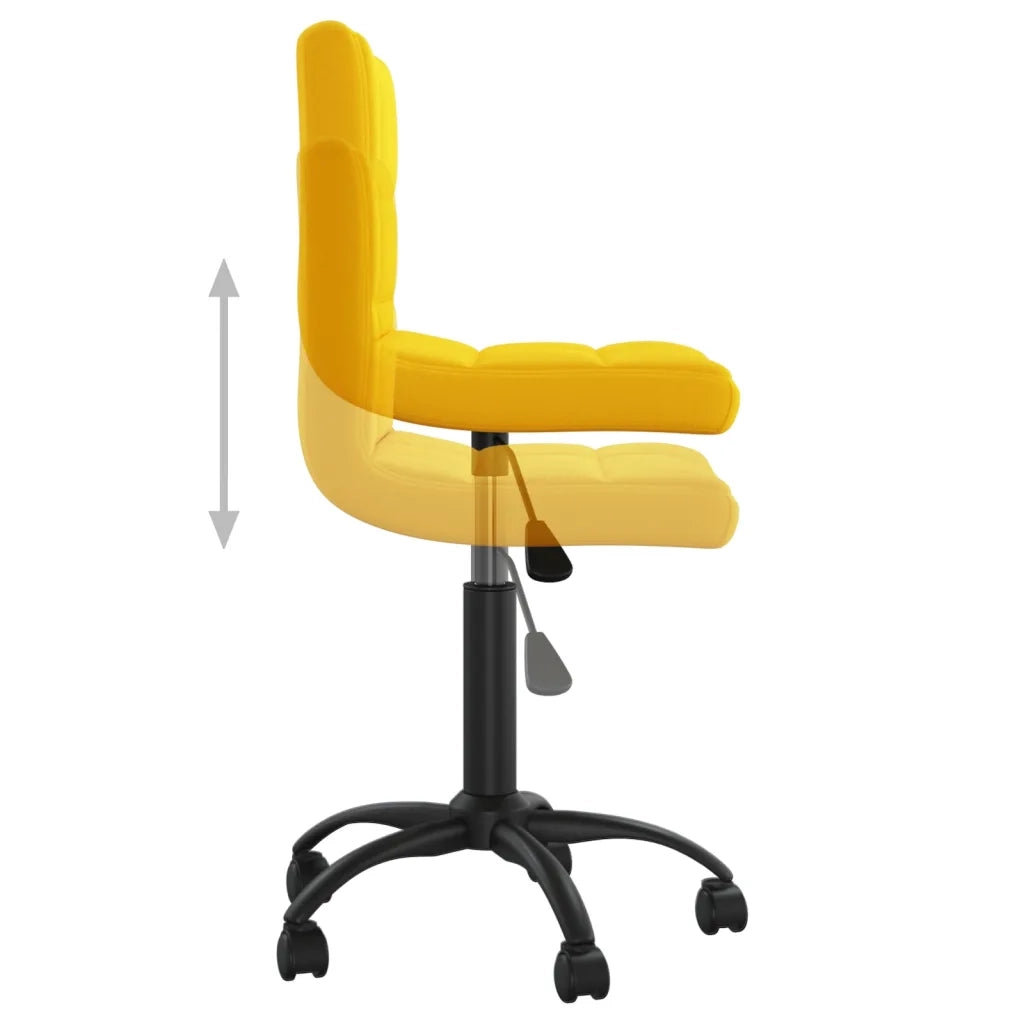 Sedia da Ufficio Girevole Giallo Senape in Velluto 334363