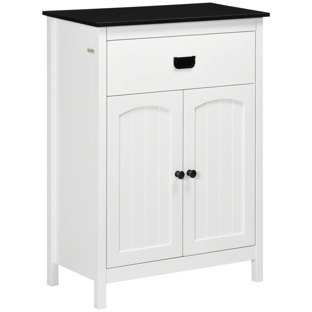 Mobile da Bagno con Cassetto e Ripiano ¨C Zephmum ¨C Bianco 60x30x80 cm