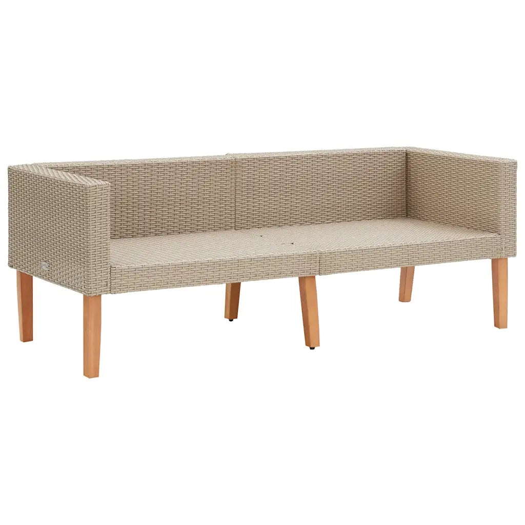 Divano da Giardino a 2 Posti con Cuscini in Polyrattan Beige 310215