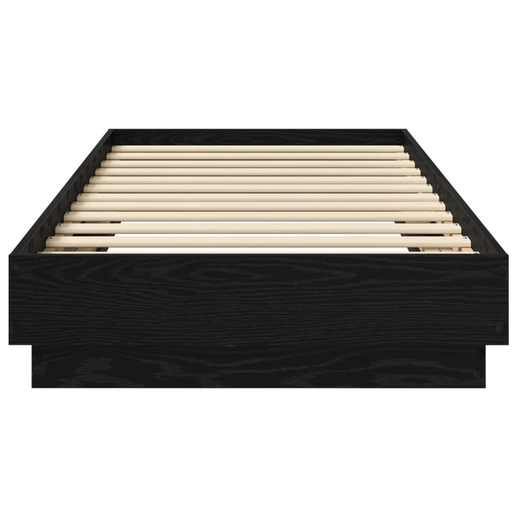 Letto con LED Rovere Nero 80 x 200 cm Legno ingegnerizzato
