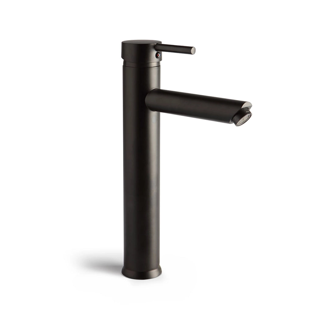 Miscelatore nero opaco per lavabo bagno