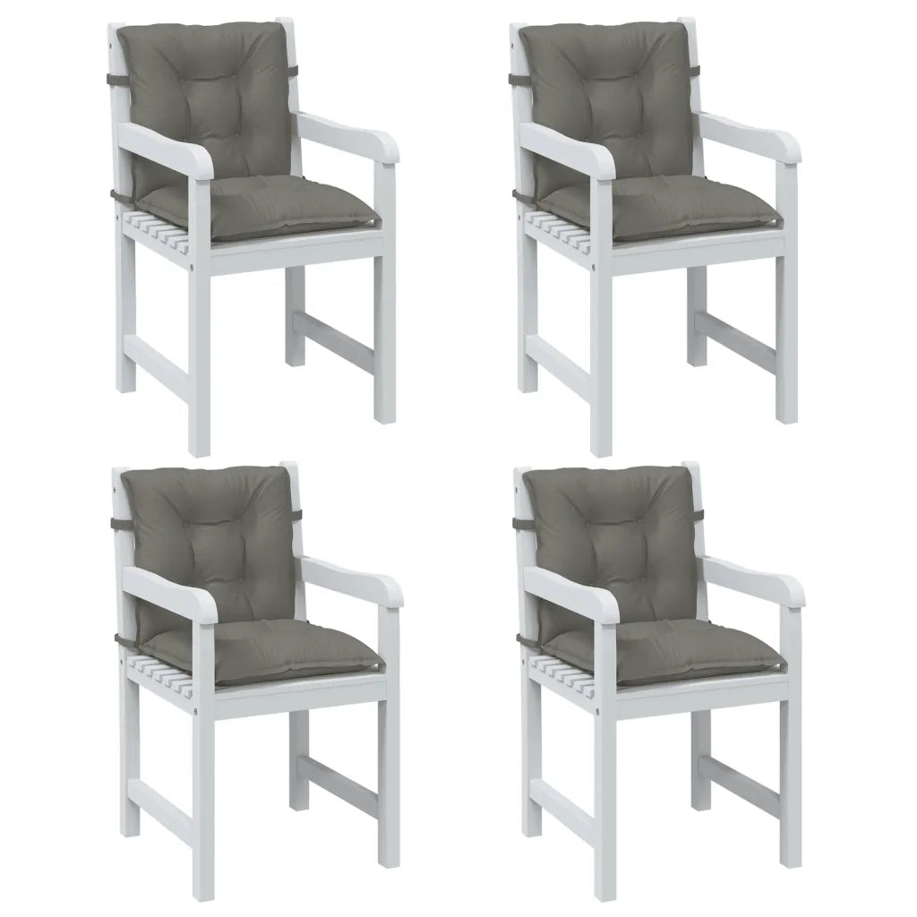 Cuscini Sedia Schiena Bassa 4 pz Grigio MÃ©lange 100x50x7 cm