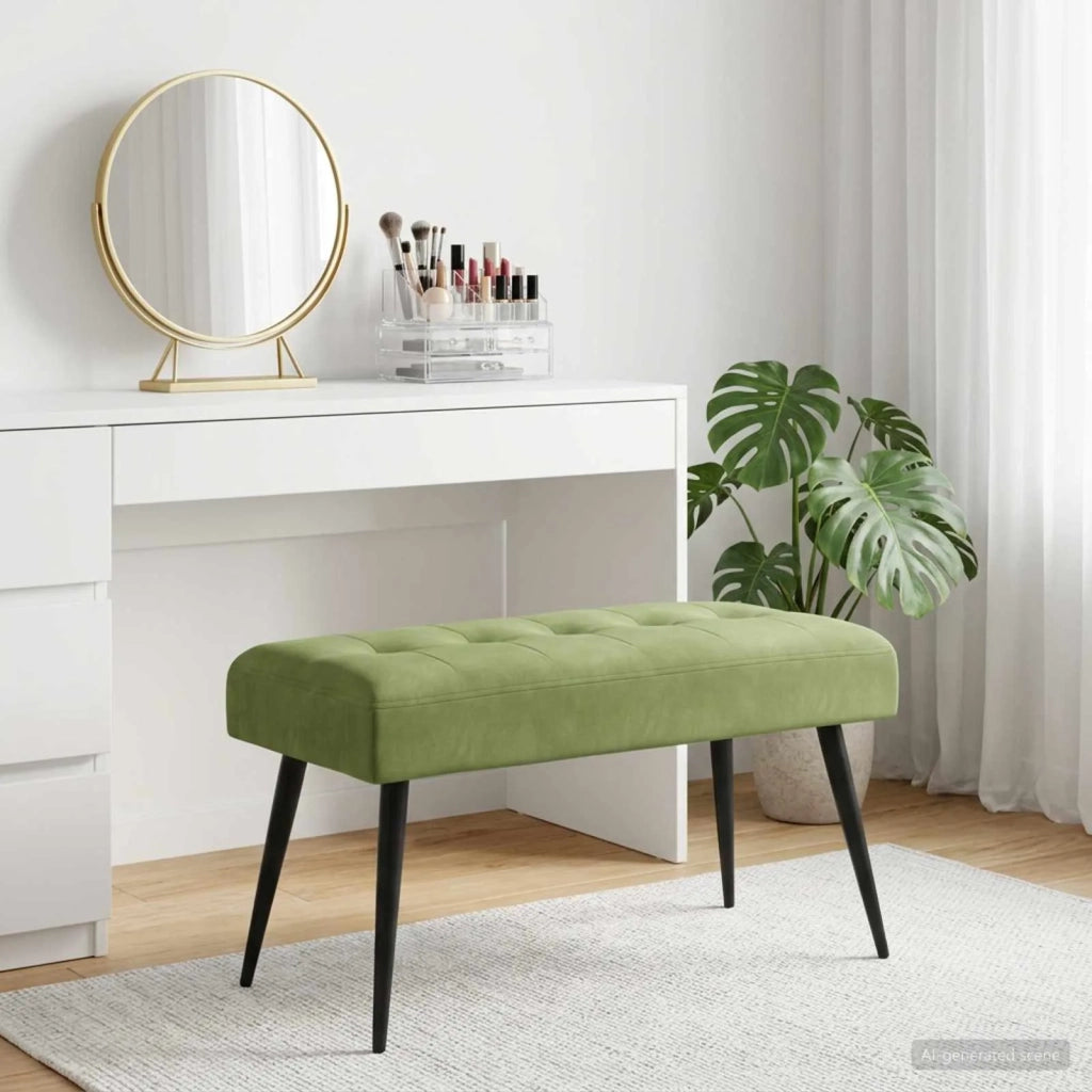 Panchina con bottoni imbottiti Verde chiaro 80 x 40 x 46 cm 42038518