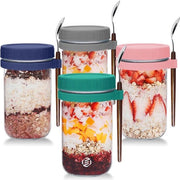 Set di Overnight Oats in Jar di Mason - Bicchieri per Muesli - Set di Avena - Must have per la tua colazione
