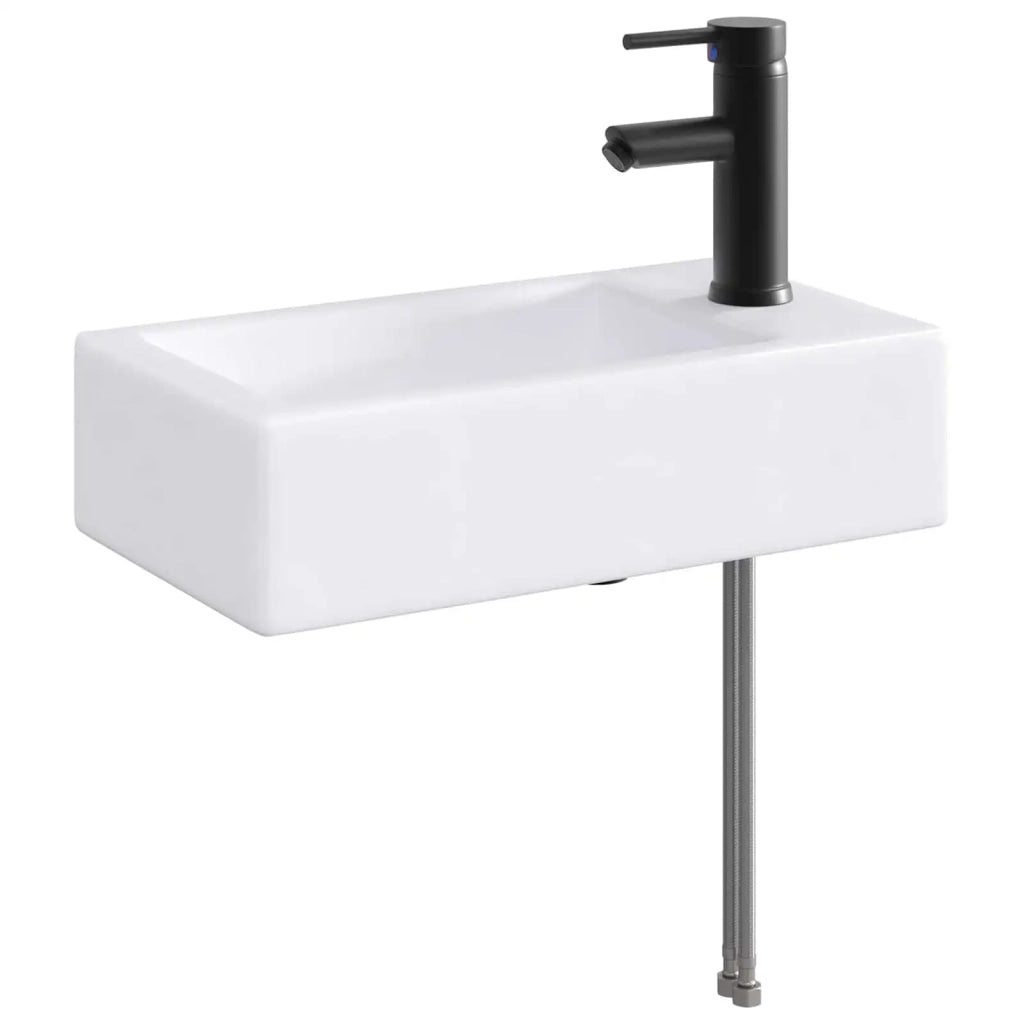 Lavabo da bagno Nero Opaco 45,5 x 25,5 x 13 cm Metallo CFW3829380
