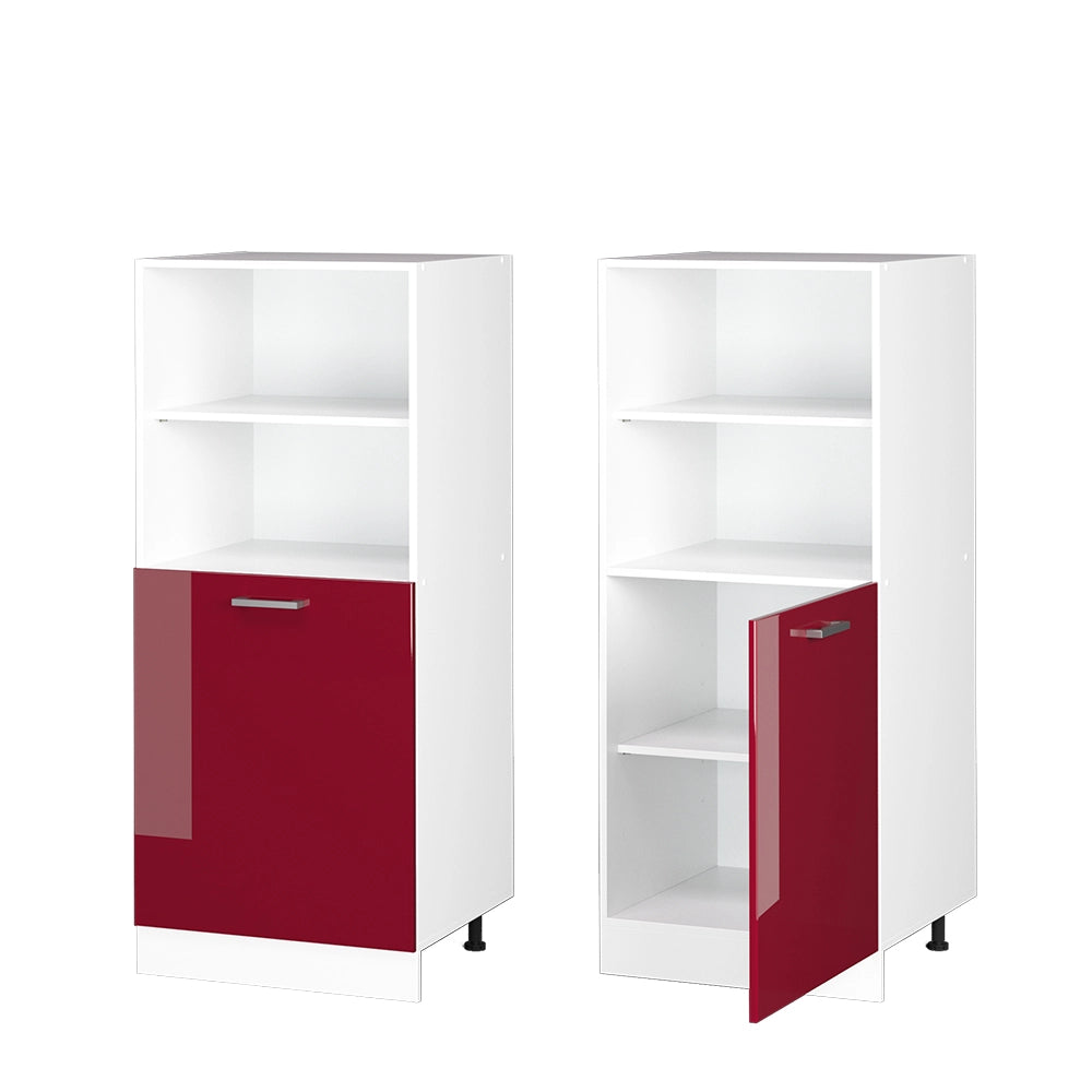 Vicco Dispensa universale Rosso bordeaux lucido 60 cm con ripiani aperti e anta