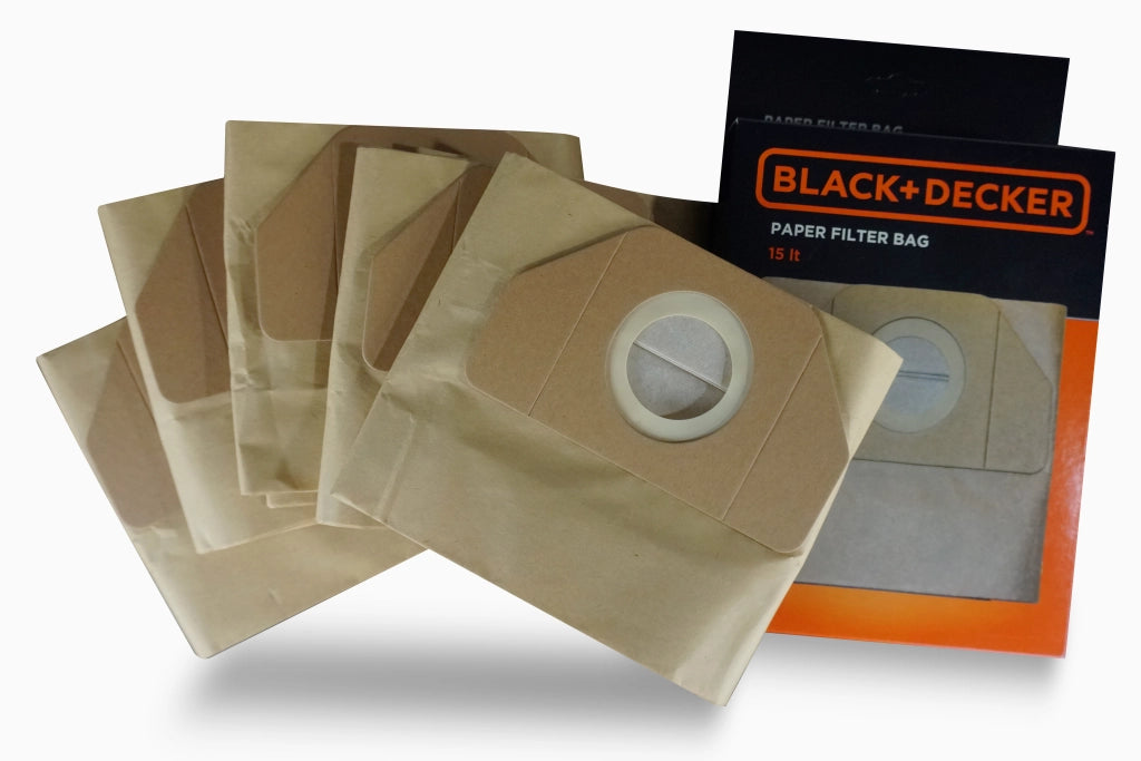 BLACK+DECKER Sacchetti Filtro in Carta 30 l per Aspiratori Solidi e Liquidi (5 pcs)