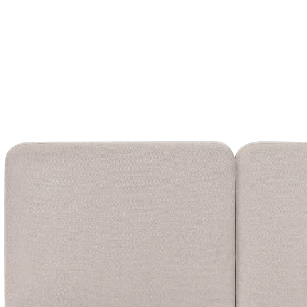 Letto ottomano color beige in tessuto 140 x 200 cm Testiera imbottita Rete a doghe sollevabile