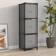 Armadietto con 3 Cassetti in Tessuto Grigio 34x34x101cm Acciaio 337253