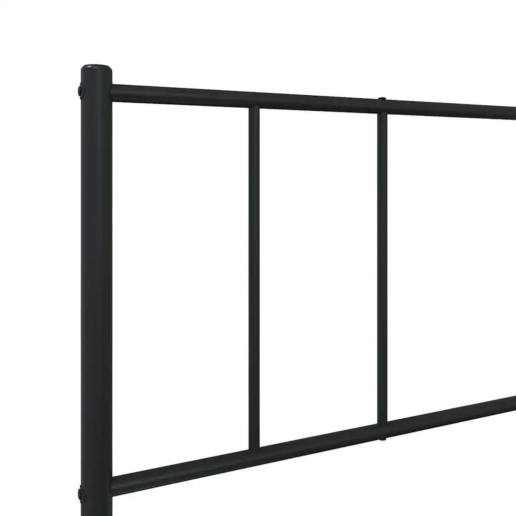 Giroletto con Testiera e Pediera Metallo Nero 100x190 cm 352492
