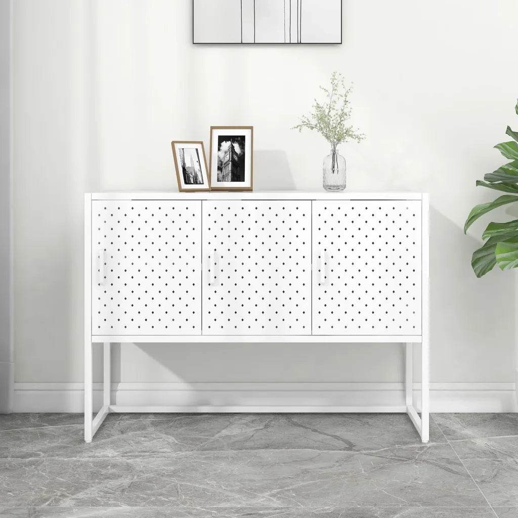 Credenza Bianca 105x35x75 cm in Acciaio
