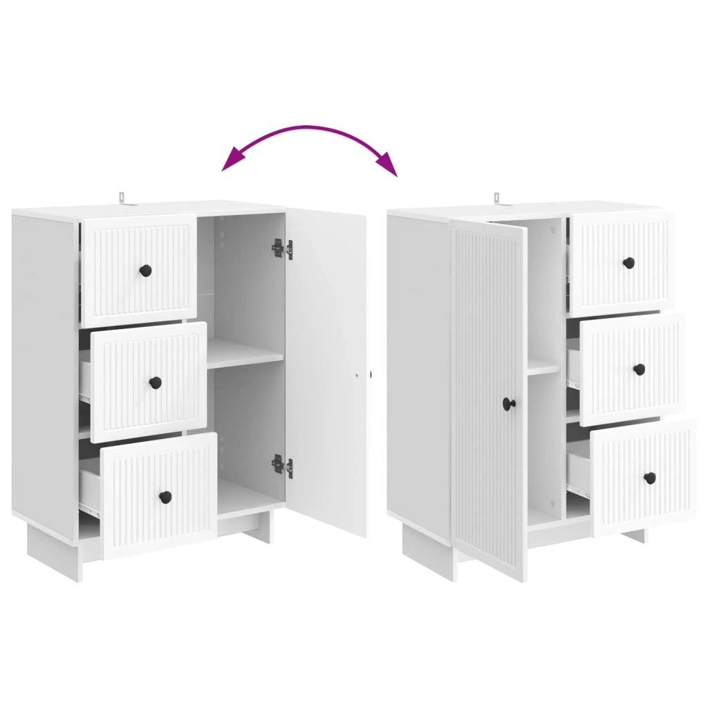 Credenza Bianco Lucido 66 x 34,5 x 90 cm Legno ingegnerizzato 893939