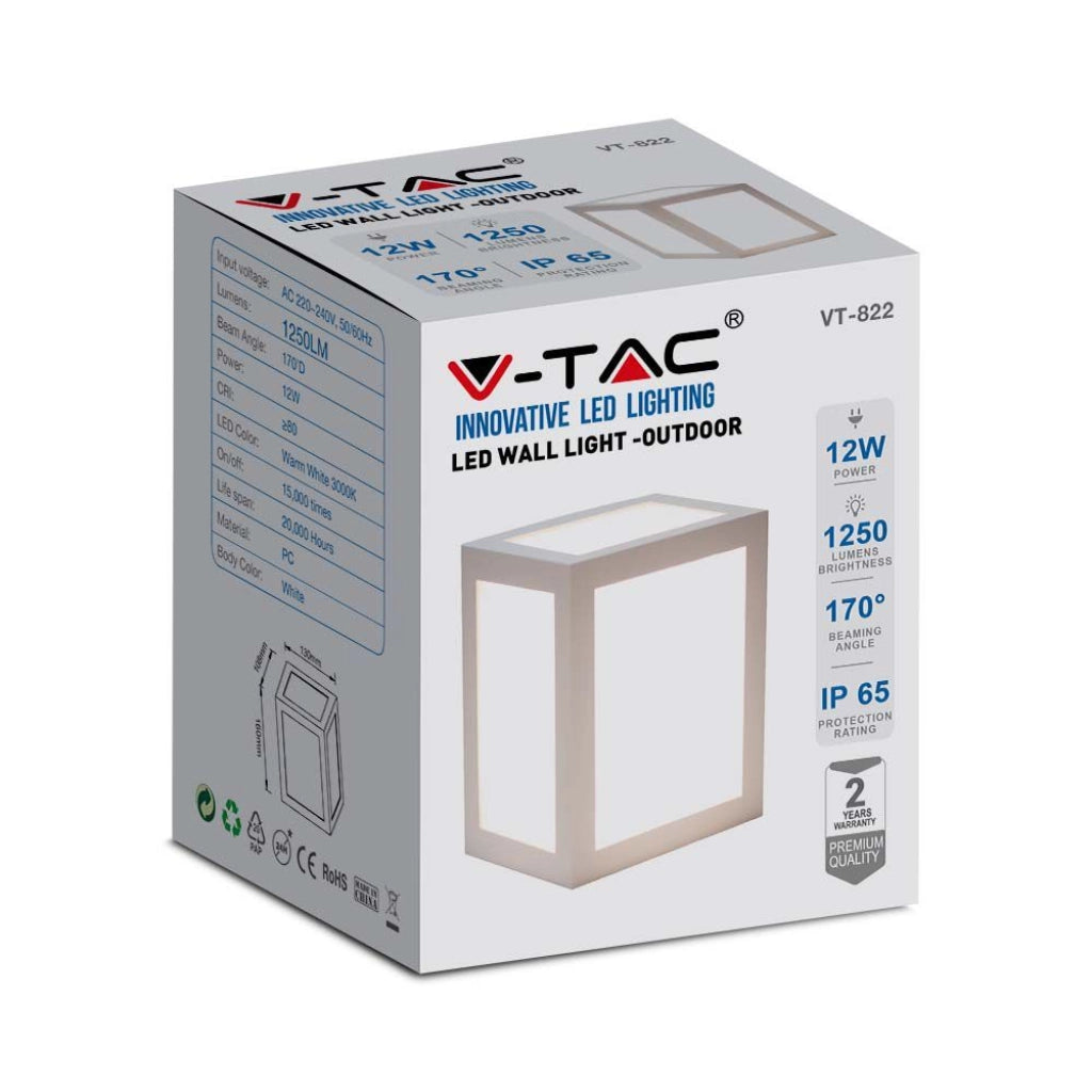 Faro faretto a parete a LED da 12W Bodia bianca 3000K