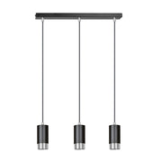 Lampadario Emibig Fumiko 3 luci GU10 nero/cromo dimmerabile
