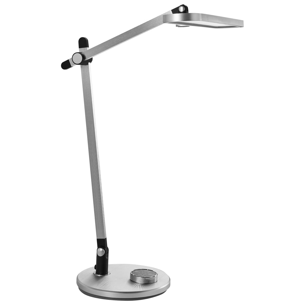 Lampada da scrivania multifunzionale a LED Argento ABS Tavolo Computer Lettura Illuminazione Braccio ruotabile Dimmer Stepless