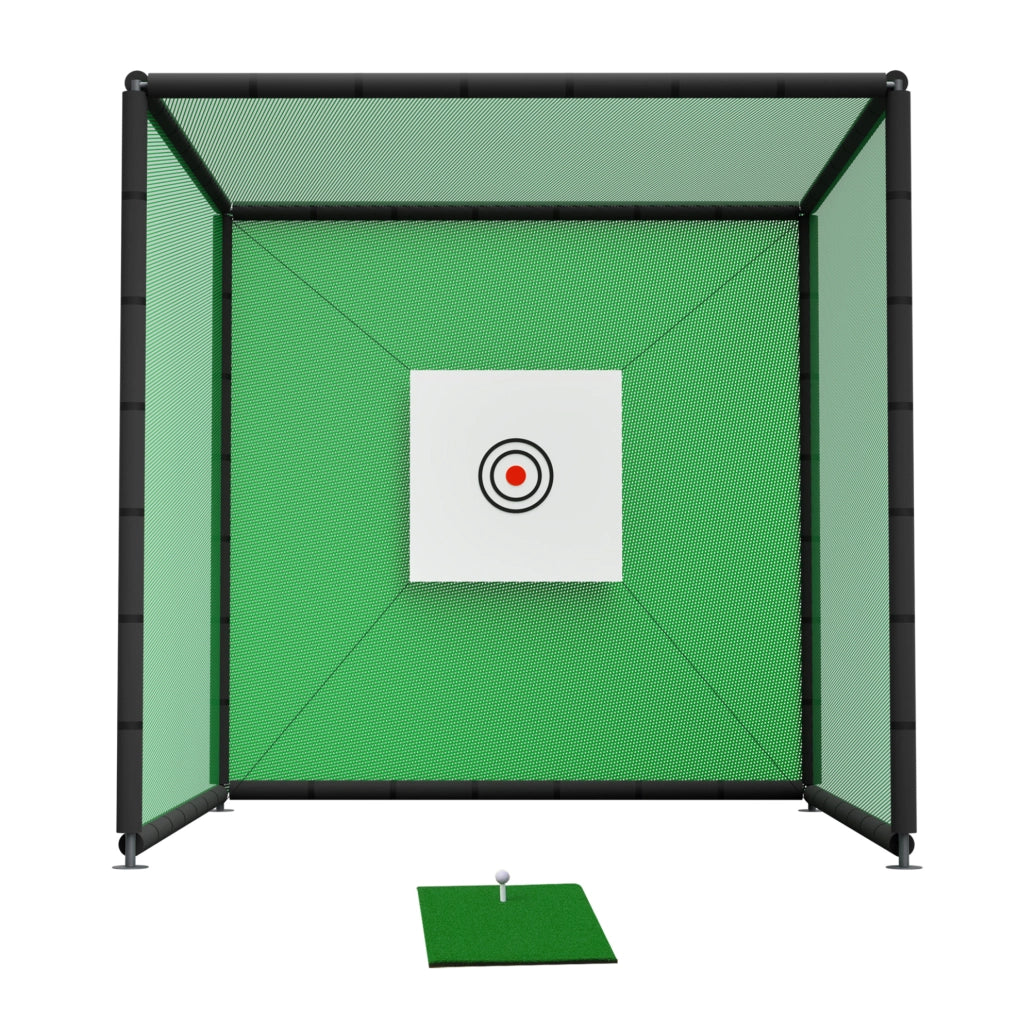 Rete da pratica golf 300 x 300 x 300 cm con bersaglio e tappetino