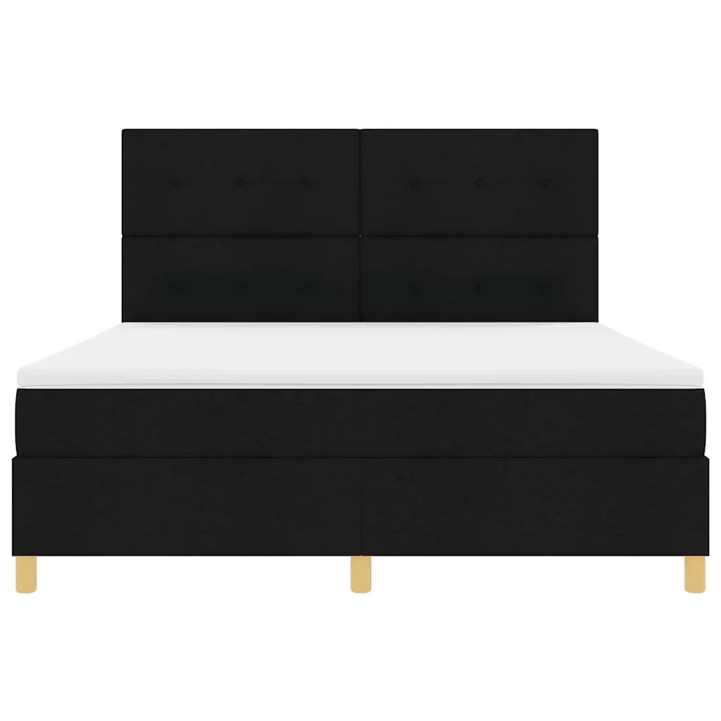 Letto a molle con materasso Nero 180 x 200 cm Tessuto 3339639