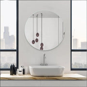 Specchio Circolare Autoadesivo - Grande Specchio Acrilico - Alta Finestra Specchio Chiara - 40cm Specchio Circolare - Decorativo Specchio Adesivo - Camera da Bagno Camera da Letto Porta
