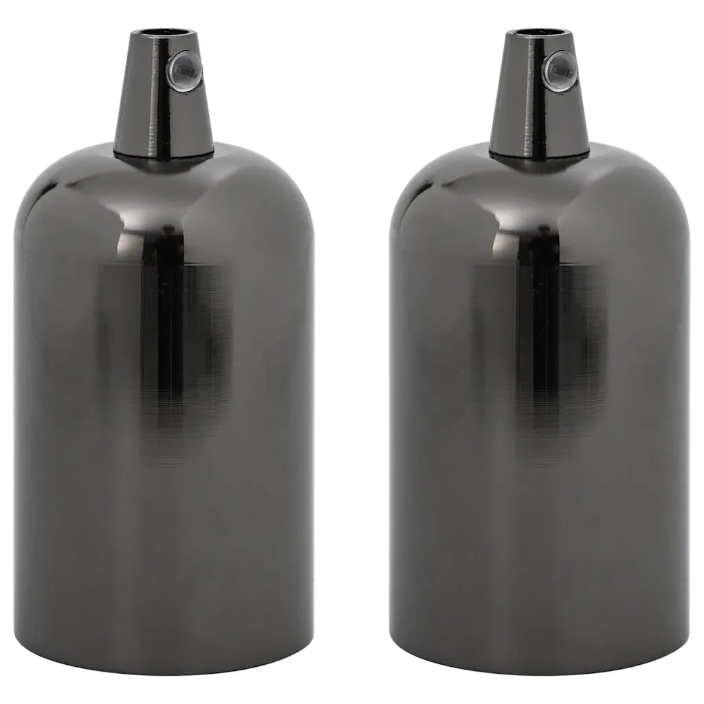 Portalampade 2 pz Nero Lucido E27 4106533