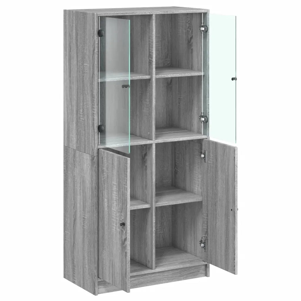 Credenza con Ante Grigio Sonoma 68x37x142 cm Legno Multistrato 631847