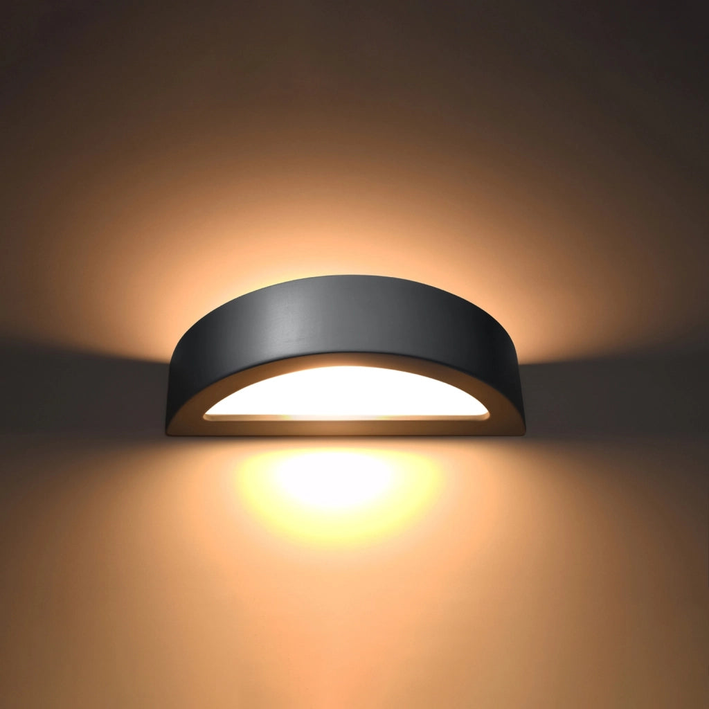 Lampada da parete in ceramica ATENA grigio