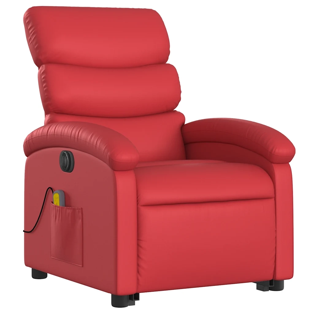 Poltrona Alzapersona Reclinabile Elettrica Rossa in Similpelle 3204066