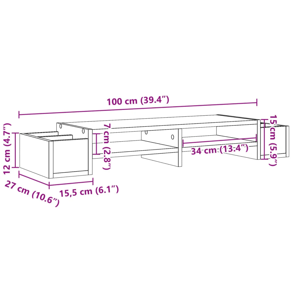 Supporto per monitor scrivania con contenitore legno ingegnerizzato Sonoma marrone 02_0044930