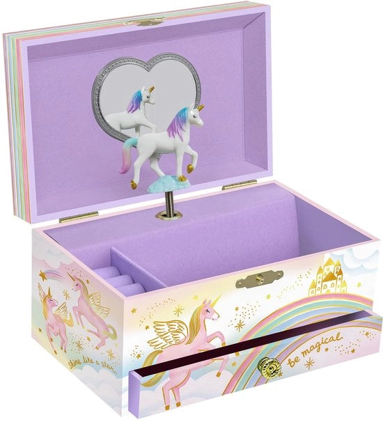 Cassa musicale per bambine - 18,2 x 13,3 x 9,9 cm - Scatola di legno di fibra di bambù