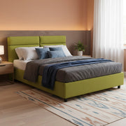 Letto Matrimoniale Annus, Letto Matrimoniale Materasso Incluso Made in Italy, Verde